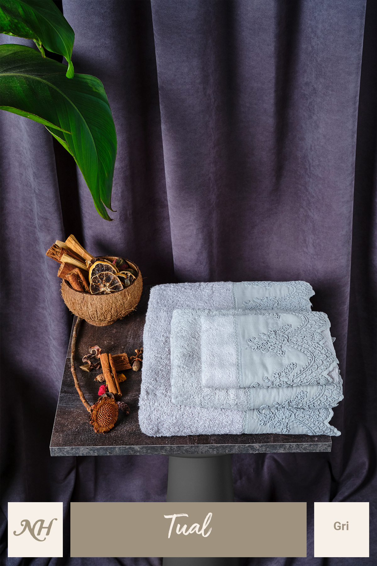 Nazik Home Tual Işlemeli El Havlusu (30 X 50 Cm)