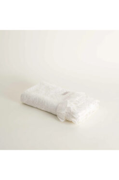 Ecocotton Miranda El Yüz Havlusu %100 Organik Pamuk Fırfırlı Krem 50x90 Cm