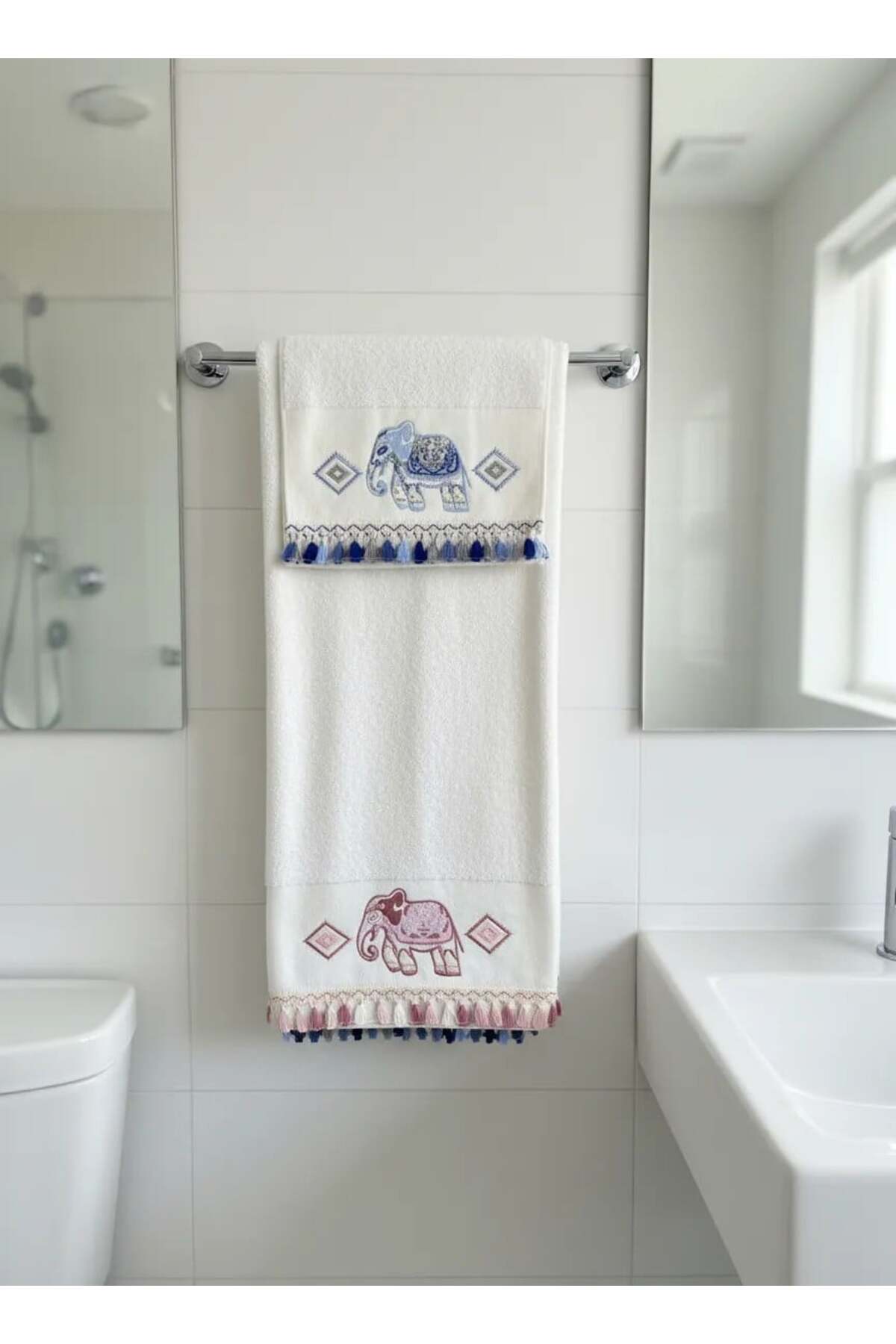 Dekomina Figürlü 2'li Yüz Havlu Seti