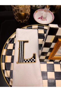 GEFFPRİVE Özel Tasarım Harf Nakışlı El Havlusu | Premium Seri 30x50 -L-