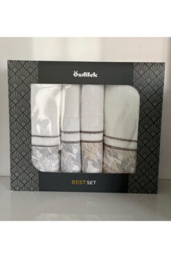 Özdilek Frunde Best Set Hamam Takımı Havlu Seti Gri-Kahve