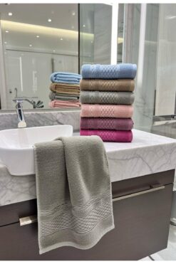 bornoz dünyası 50X90 6 ADET %100 PAMUKLU EL VE YÜZ HAVLUSU