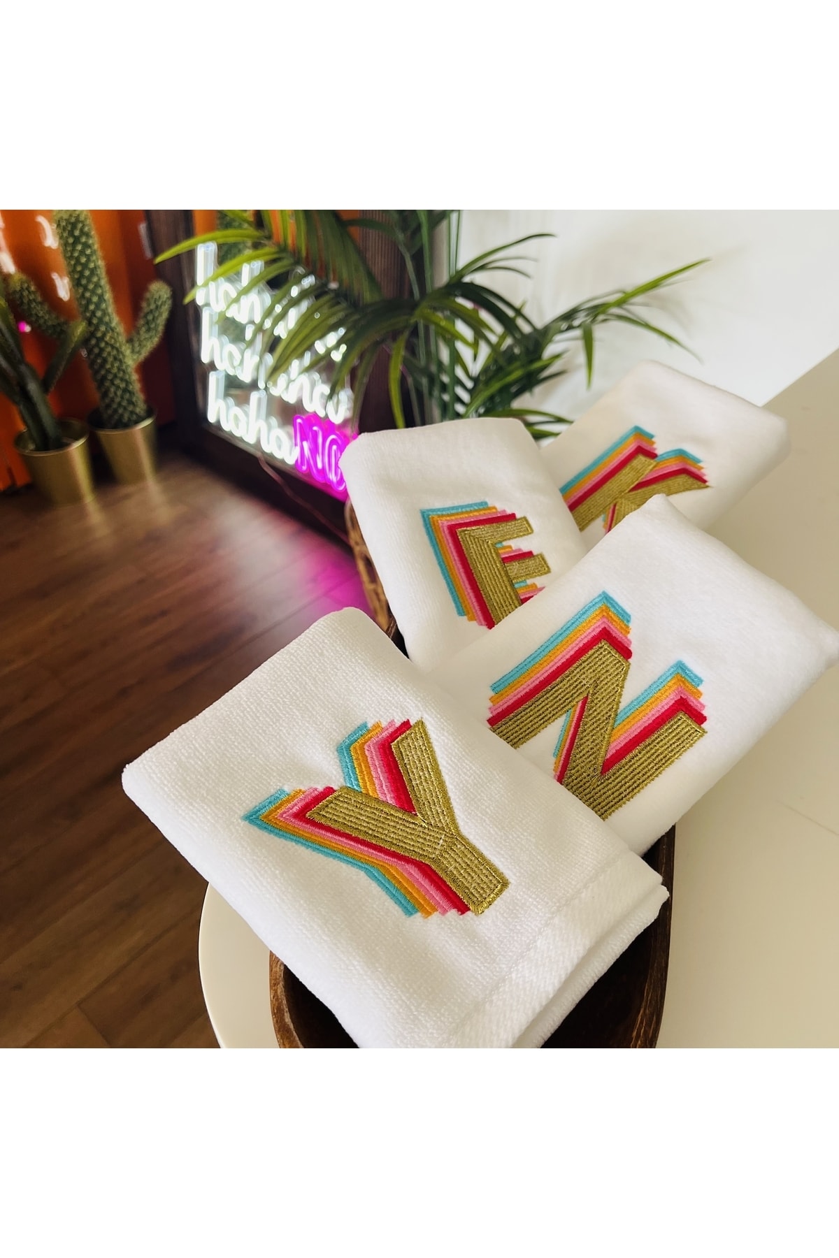 ge living Kişiye Özel C Harfi El Havlusu ( 1 Adet ) - Görsel 2