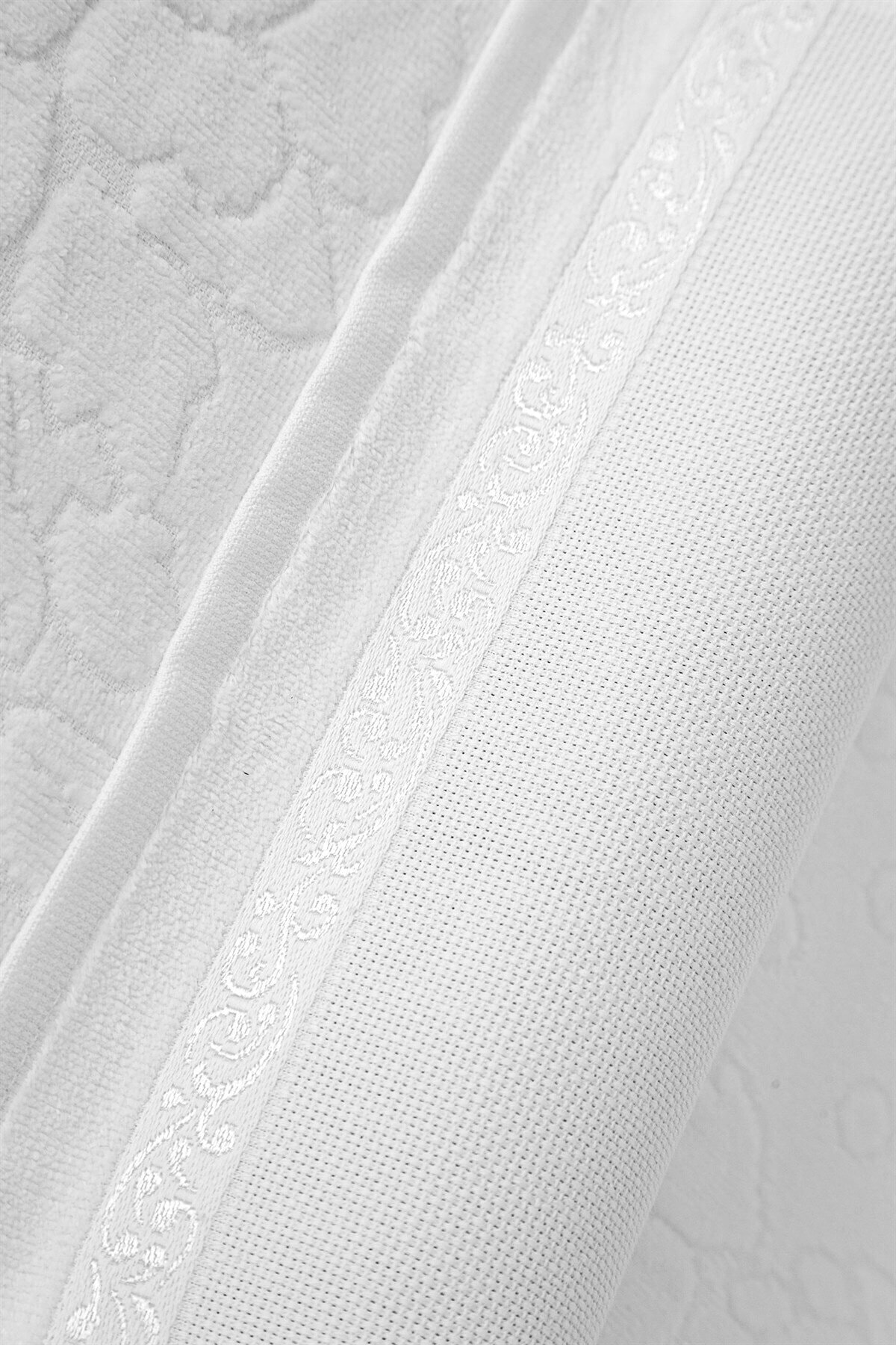 Fiesta 6 Adet 50 X 90 Etamın Bordurlu Jakarlı Beyaz El Yüz Havlusu Kanevice Işlemelik - Görsel 2