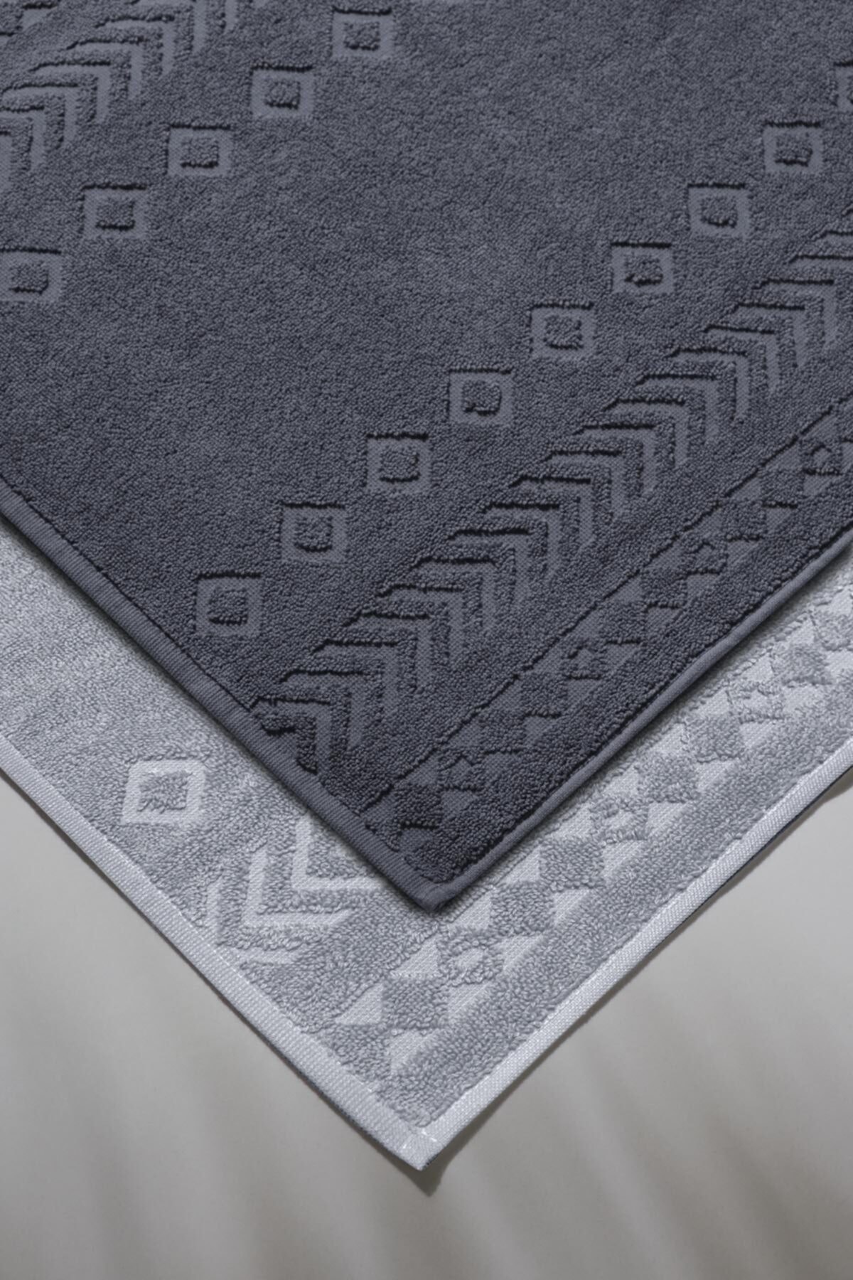 COTTONMANIA Oscuro Bathmat Space - Ekstra Yumusak, Modern %100 Pamuk 50x75cm. Ayak Havlusu / Banyo Paspas Seti - Görsel 2