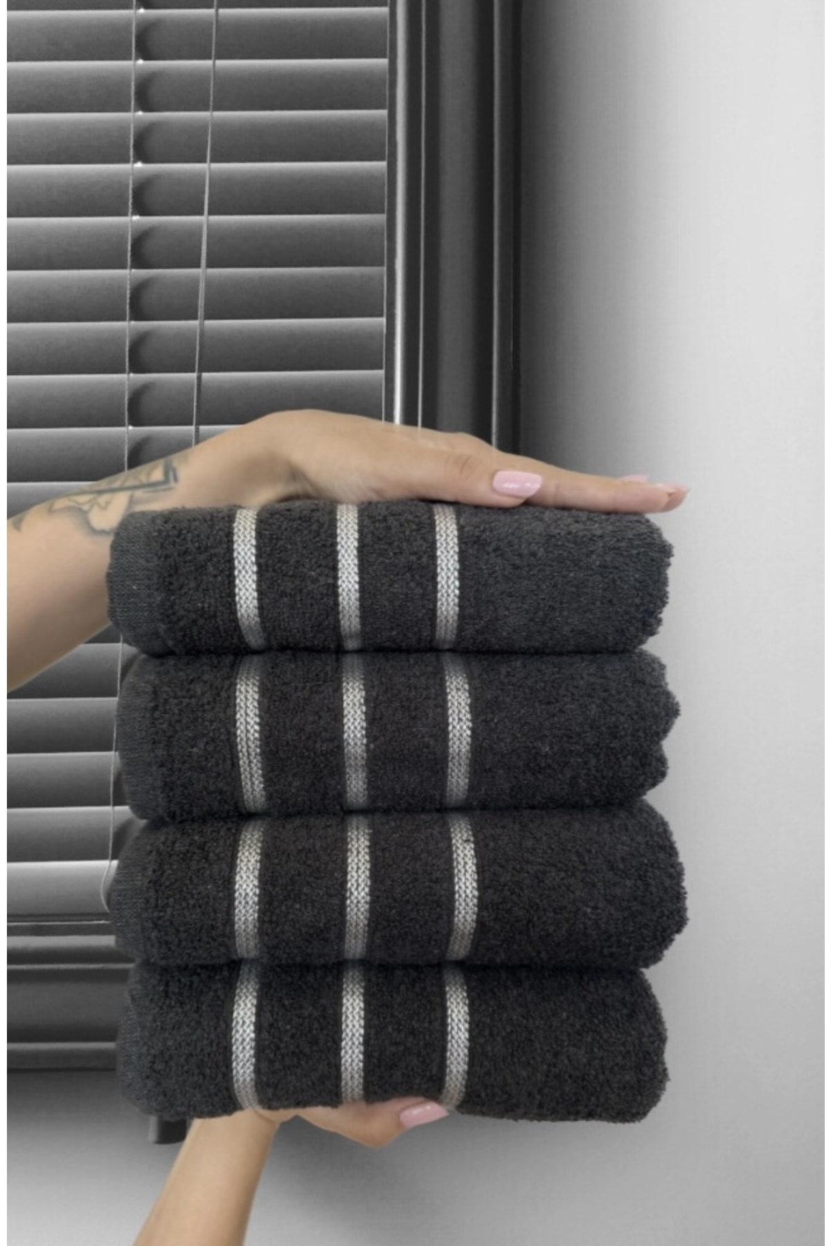 SHAL HOME Shal %100 Pamuk 4lü 50x90 El&Yüz Havlu Seti - Görsel 2