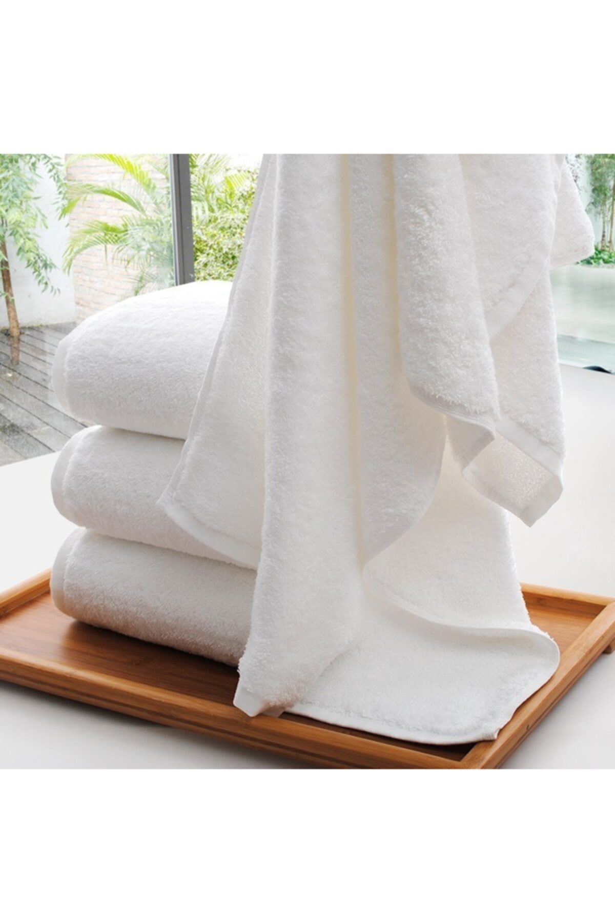 Genel Markalar %100 Pamuk Beyaz El Yüz Havlusu 4 Adet Ekstra Yumuşak Havlu Seti 50x90 - Görsel 2