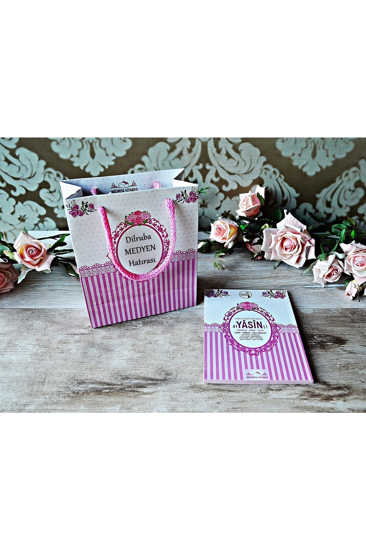 Medrese Yayınları Karton Çantalı Yasin Kitabı Cüzü Sesli Dinleme,dogum,mevlit Hac Hediyesi Pembe 80 Sayfa - Görsel 2