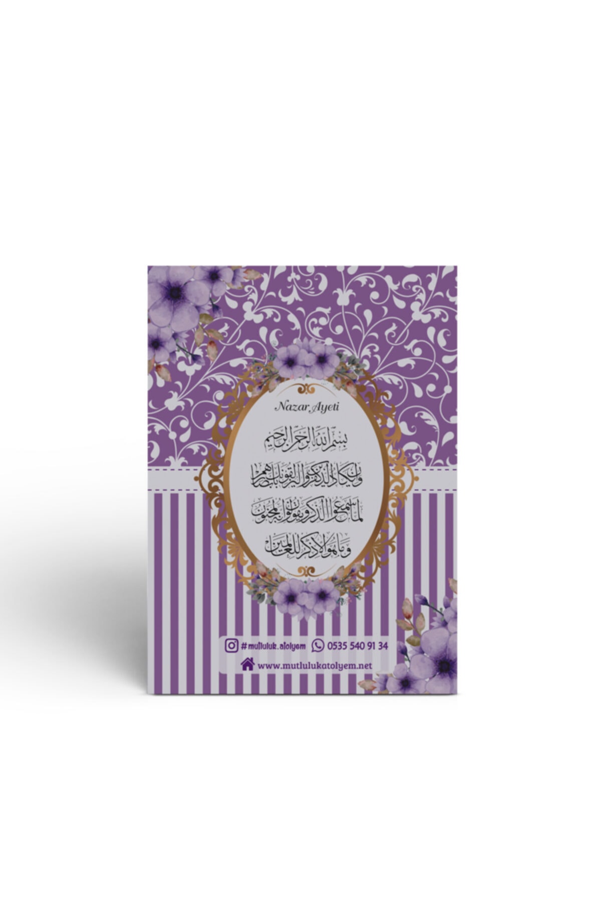 Mutluluk Atölyem Mor Çiçek Motifli Hediyelik Tesbihli Yasin Cüzü Kitabı Mevlüt Seti - 10’lu Paket - Görsel 3