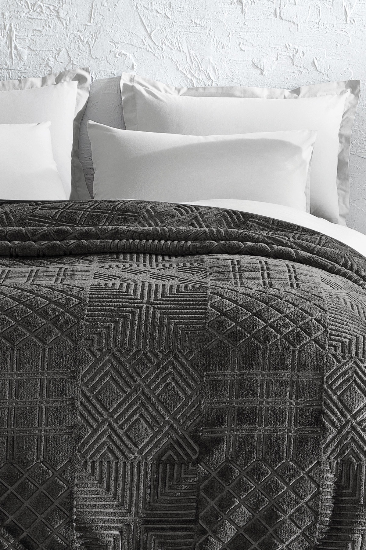 Yataş Nova Çift Kişilik Emboss Battaniye - Gri - Görsel 2