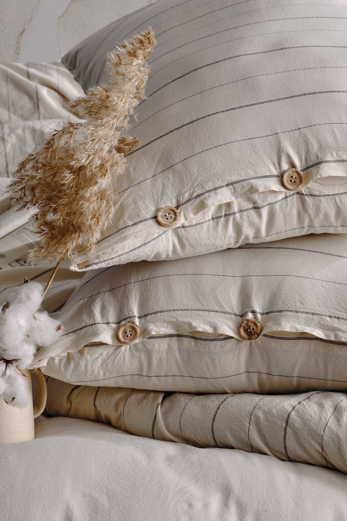 Macas Home Helen %100 Pamuklu Ipliği Boyalı Yıkamalı Tek Kişilik Nevresim Takımı 160*220 - Görsel 2