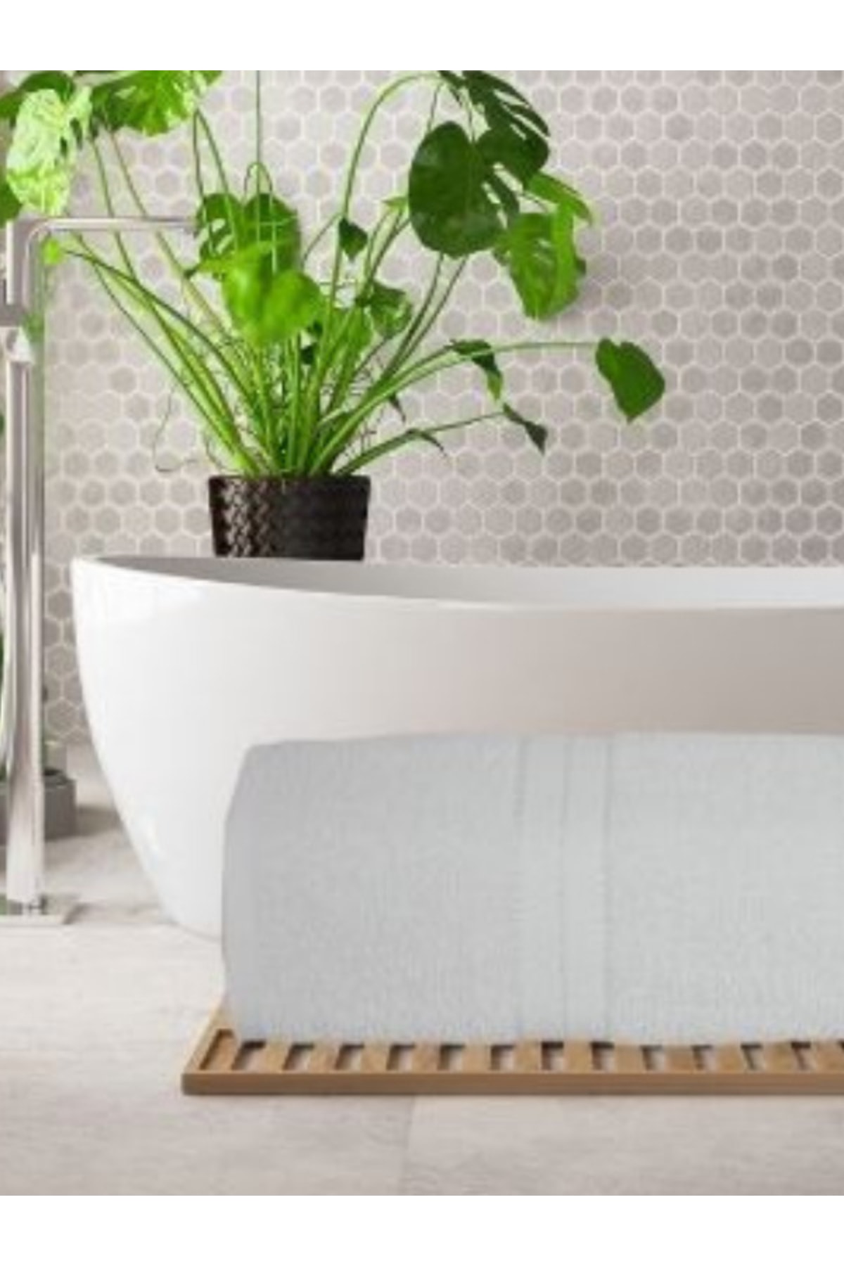 Şelale Can Ekstra Yumuşak Su Emici 90x140 Beyaz Tekli Banyo Havlusu - Görsel 3