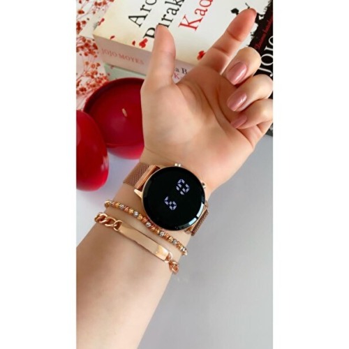 Spectrum Unisex Tuşlu Led Saat Mıknatıslı Kordon Özel Seri