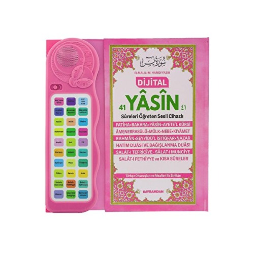 Bayramdan Sesli Yasini Şerif Ögreten Cihaz Sesli Yasin Kitaplı Pembe