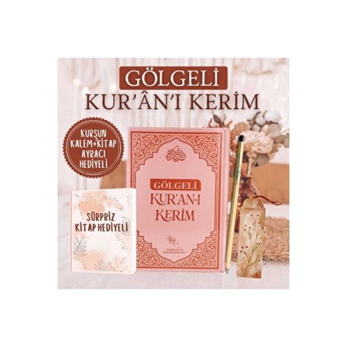Ravza Yayınları Gölgeli Kurani Kerim Pembe Kalem Hediyeli Orta Boy 17*24 Cm