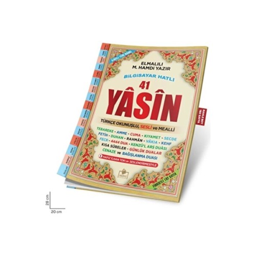 Merve Yayınları Fihristli 41 Yasin Bilgisayar Hatlı Türkçe Okunuşlu Ve Mealli (ORTA BOY) (kod: Yasin034