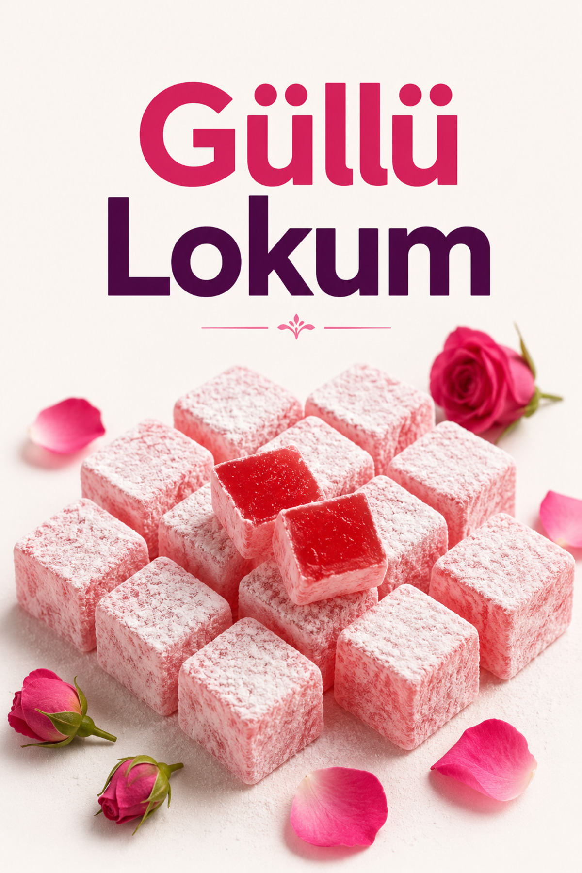 Şener Glikozsuz Lokum 1.5 Kg Güllü Lokum Atıştırmalık