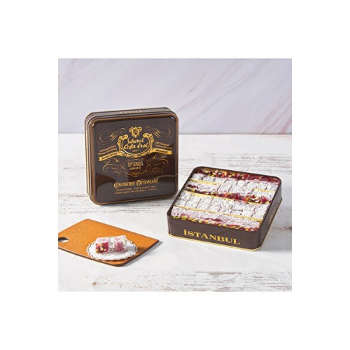 Şekerci Cafer Erol Çifte Kavrulmuş Nar Aromalı Antep Fıstıklı Lokum - Küçük Retro Teneke