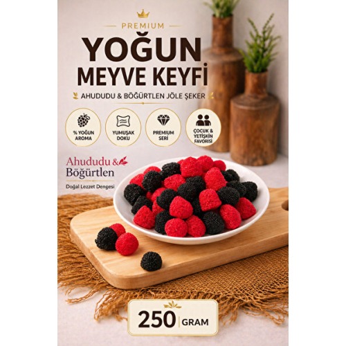 ÜLKÜ KURUYEMİŞ (250 GR) Ağududu & Böğürtlen Aromalı Jelibon Jöle Tatlı Atıştırmalık