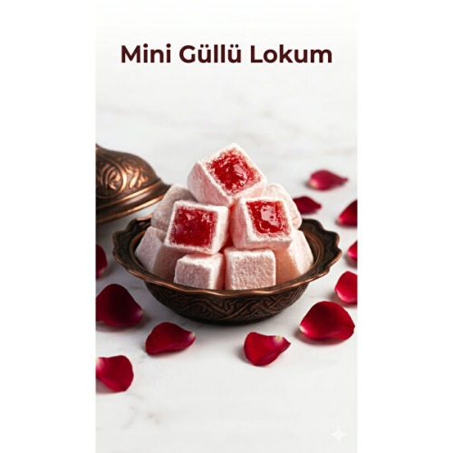 Şener Glikozsuz Lokum 500 gr Mini Güllü Lokum