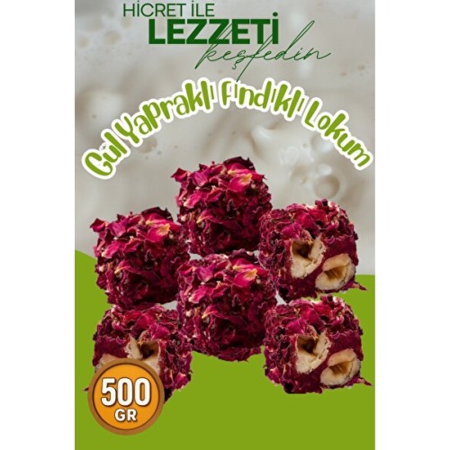 Hicret Kuruyemiş Gül Yapraklı Fındıklı Lokum 500 Gr