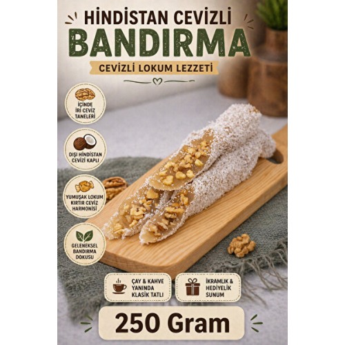 ÜLKÜ KURUYEMİŞ (250 GR) Taze Hindistan Cevizli İplikli Bandırma Tatlı Atıştırmalık - 1. Sınıf Premium Kalite