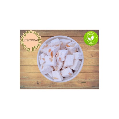 ÇITIR TEZGAH Taze Üretim Fıstıklı Sade Mini Kaymaklı Lokum 500 Gr Hindistan cevizi kaplı