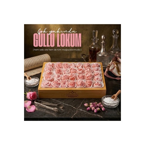 Gönbeler Gül şeklinde Güllü lokum 1000 gr