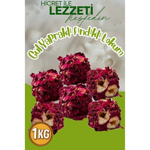 Hicret Kuruyemiş Gül Yapraklı Fındıklı Lokum 1 Kg