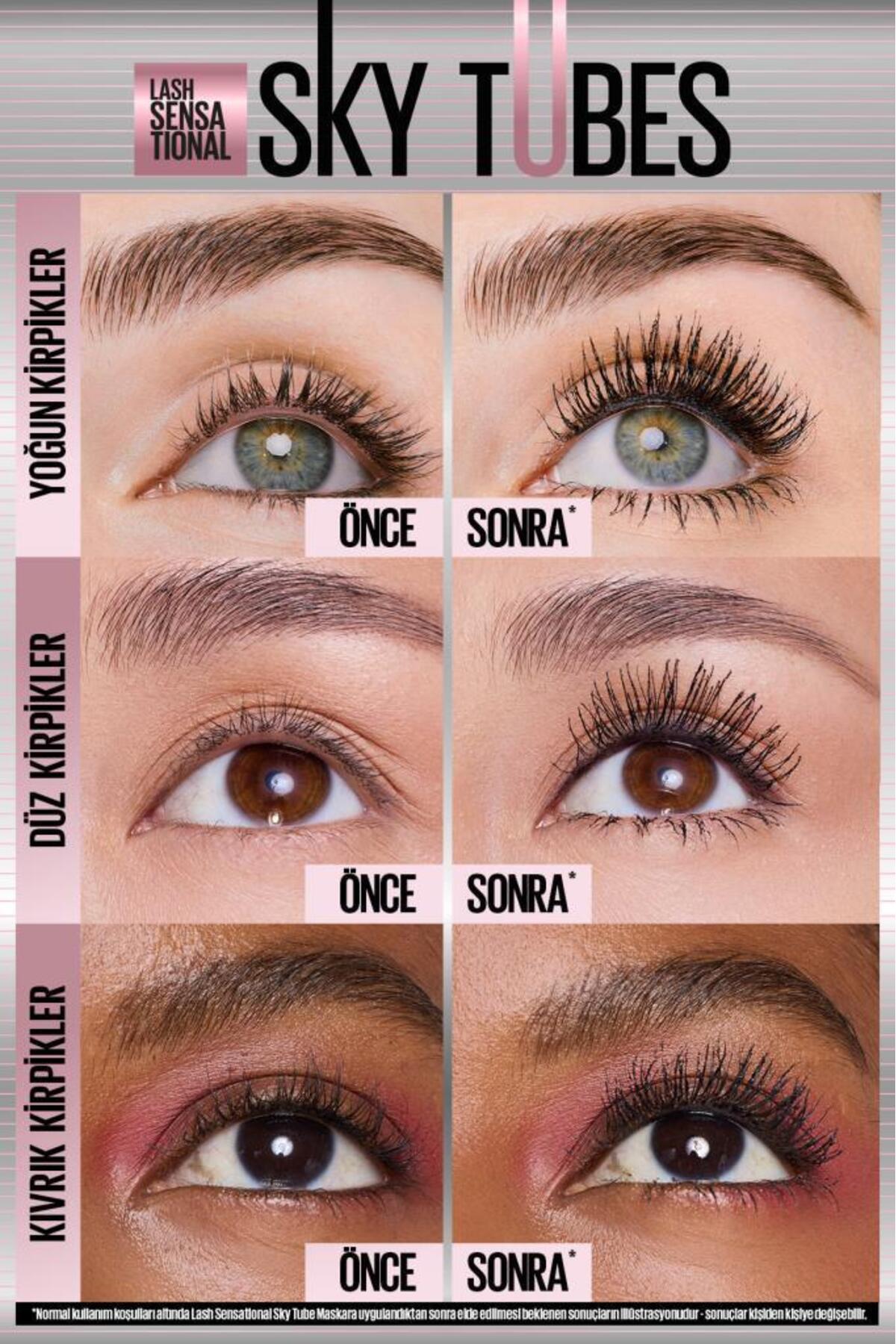 Maybelline New York Lash Sensational Sky Tubes Maskara - Limitsiz Uzunluk ve Hacim Etkisi Veren Tubing Maskara - Görsel 3