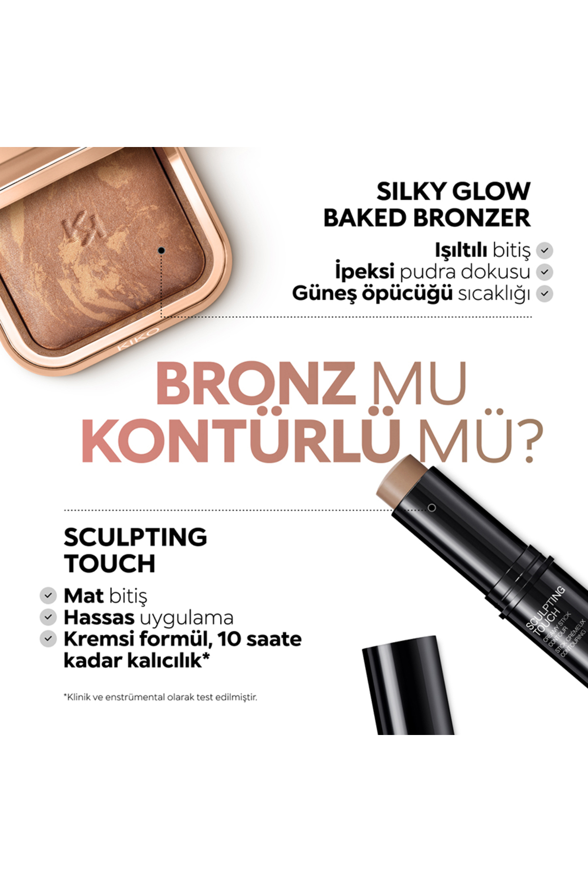 Kiko Kontür-Sculpting Touch Creamy Stick Contour-201 Chocolate-Yüz Hatlarını Belirginleştiren Kremsi - Görsel 3