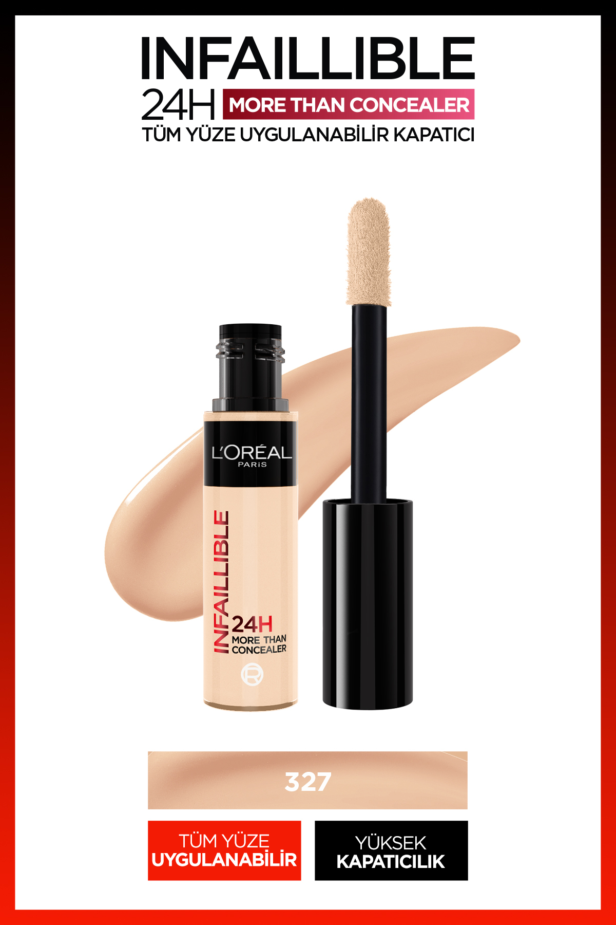 L'Oreal Paris Infaillible Tüm Yüze Uygulanabilir Kapatıcı 327 CoolRose Concealer