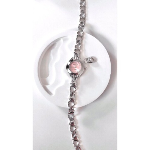 Harlofia Volenta Shop MİNİMAL MODEL Pembe Kalp Charmlı Pinterest Kadın Kol Saati