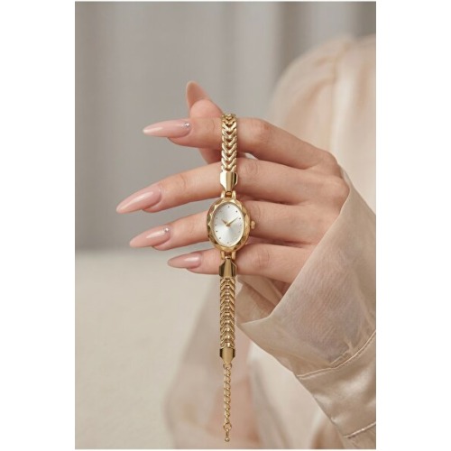 KLISHE Butik Kadın Çelik Saat Gold Renk Oval Kasa Özel Tasarım Vintage Old Money Lüks Zarif Şık Kadın Kol Saati | Limited Edition 2026
