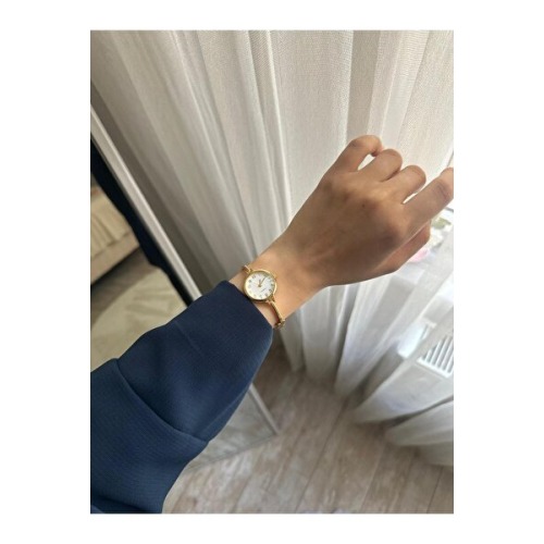 MERW Vanetta Model Gold Beyaz Renk Vintage Seri Metal Kordon Kadın Kol Saati