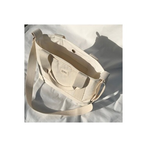 Sowa Collection Kanvas Çıtçıtlı Çanta Ayarlanabilir Çapraz Askılı Kadın El Ve Omuz Çantası U:30 E:35 G:10 Cm