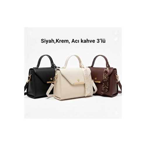 Butik Siyah & Suni Deri Omuz& El Çantası