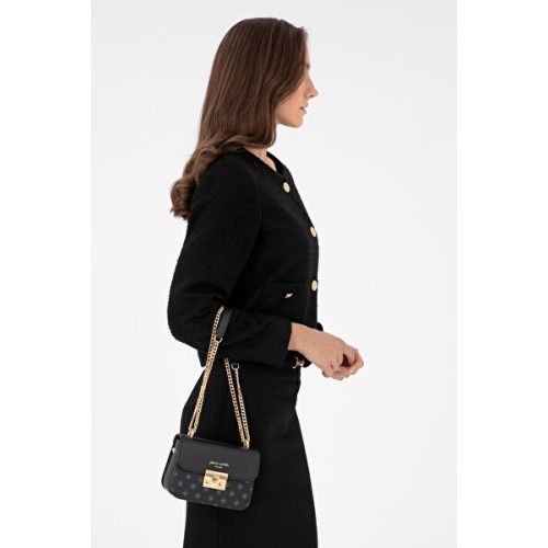 Pierre Cardin Siyah Monogram Kadın Omuz Çantası 05PC24K24105