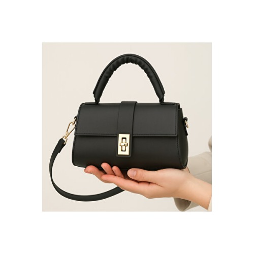 bag&more KADIN SİYAH OMUZ ÇANTASI EL ÇANTASI YAVRULU ÇANTA