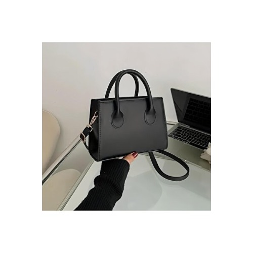 bag&more Kadın Siyah Trend Kare Çanta,Basit Mini Crossbody Çanta,Minimalist Saplı Omuz Çantası Çanta El Çanta