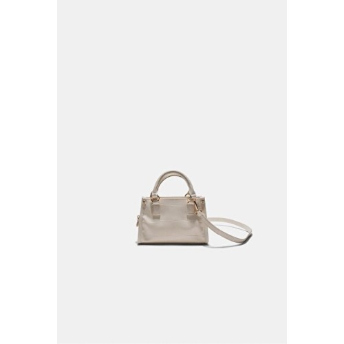 Stradivarius Timsah deseni görünümlü mini tote çapraz askılı çanta