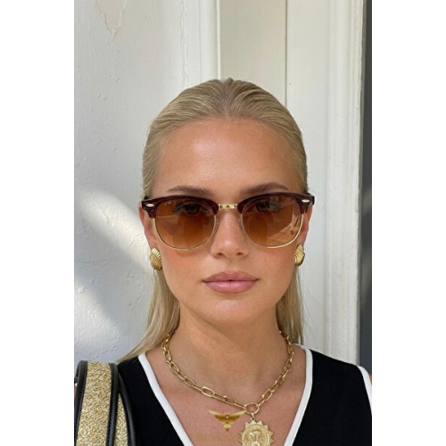 Chunky Frame Clupmaster Kahverengi Unisex Kare Cam Güneş Gözlüğü