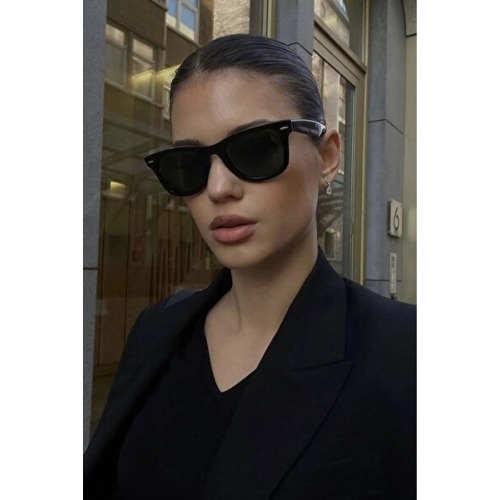 Modalucci Unisex Çapraz Kesim Wayfarer Parlak Klasik Güneş Gözlüğü