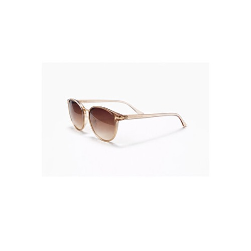 Toz Vintage Jalvar Bej Retro Oval Kemik Çerçeve Gold Detaylı Unisex UV400 Vintage Retro Güneş Gözlüğü