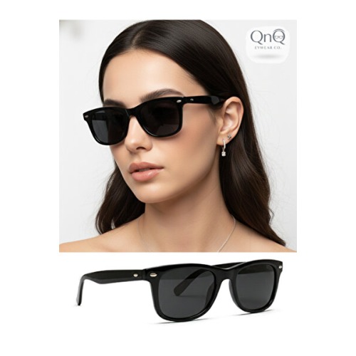 QnQ Siyah Unisex Güneş Gözlüğü Trend Güncel Model