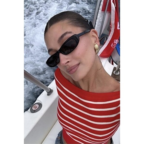 REN EYEWEAR Loren Slim Tasarım Ince Siyah Güneş Gözlüğü Popüler