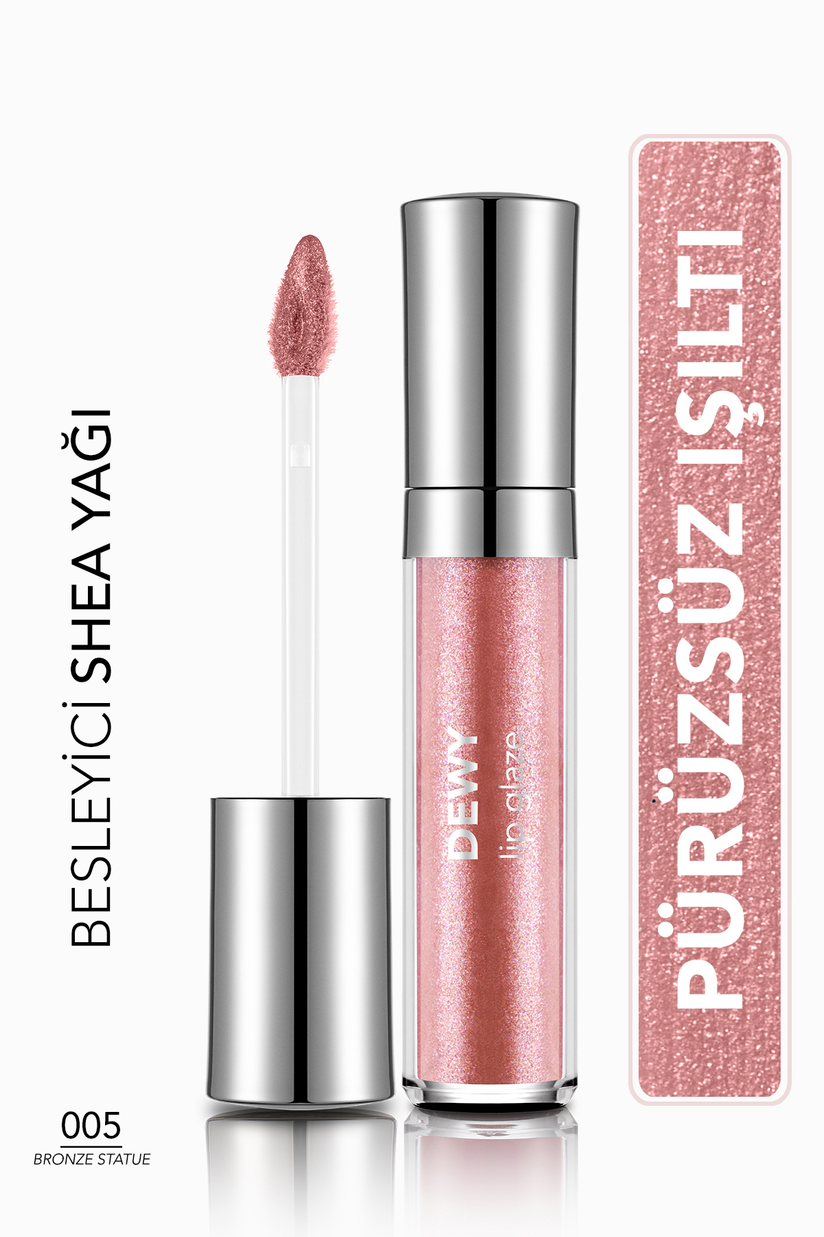 Flormar Dewy Lip Glaze Nemlendirici Etkili Yarı Transparan Dudak Parlatıcısı - 005 BRONZE STATUE