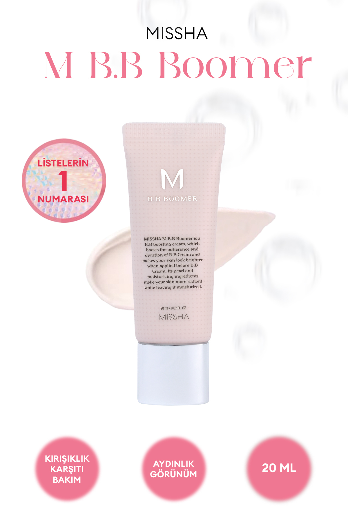 Missha Işıltılı ve Aydınlık Görünüm Sağlayan Makyaj Bazı M B.B Boomer 20ml