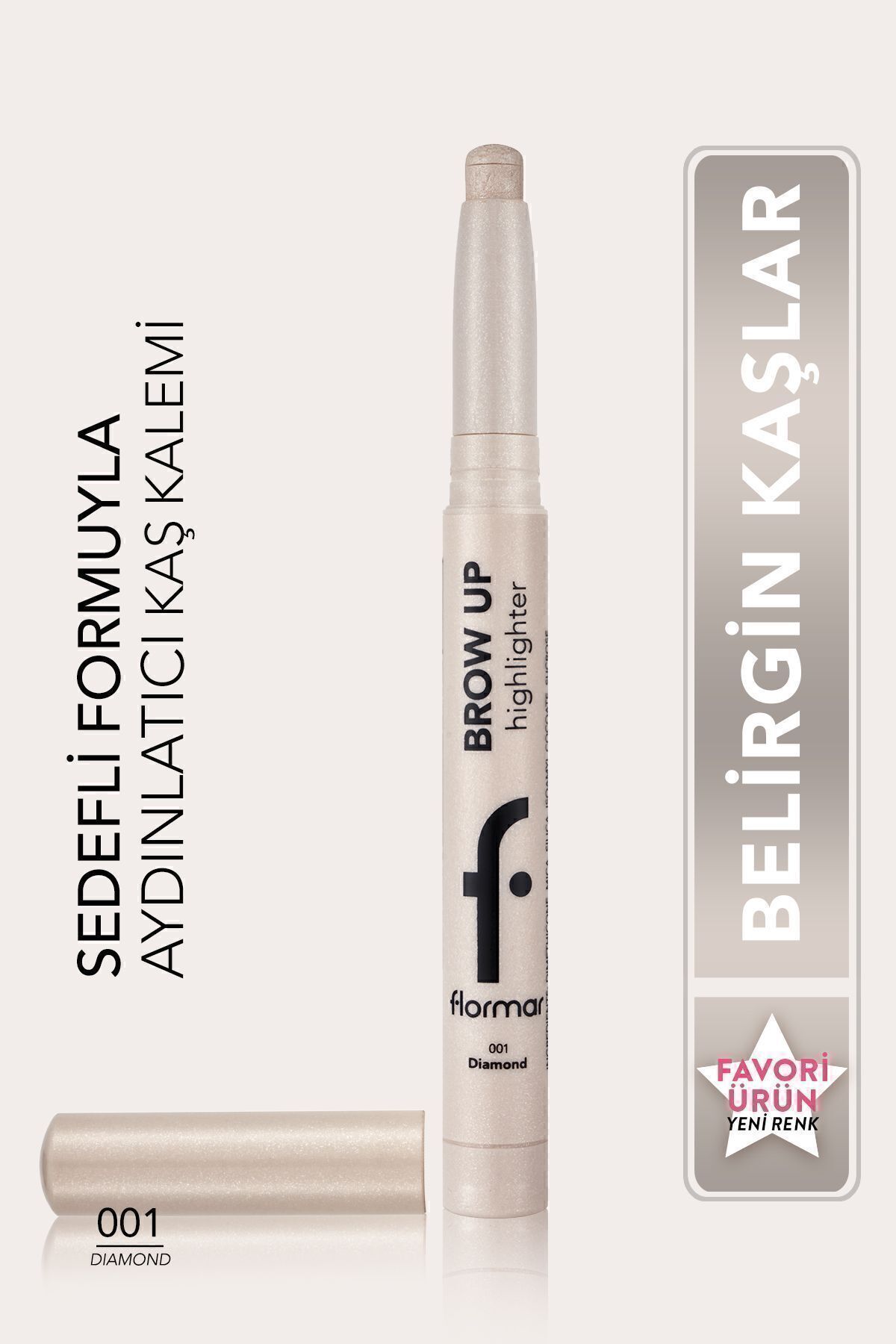 Flormar Asansörlü Aydınlatıcı Kaş Kalemi Gümüş -brow Up Highlighter Pencil-001 Diamond-8682536072434