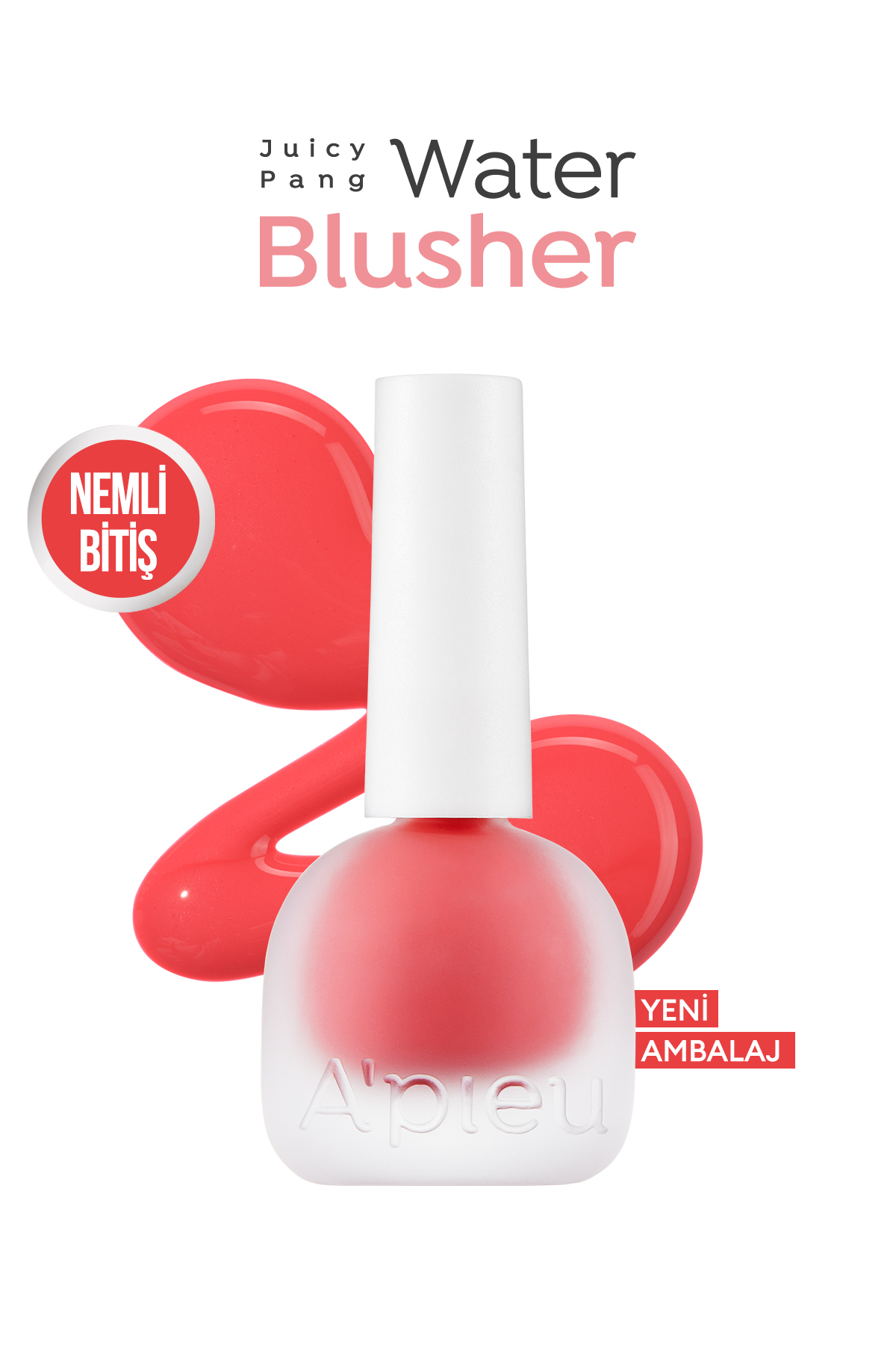 Missha Meyve Özlü, Nemli ve Parlak Bitişli, Doğal Görünümlü Likit Allık APIEU Juicy-Pang Water Blusher RD01